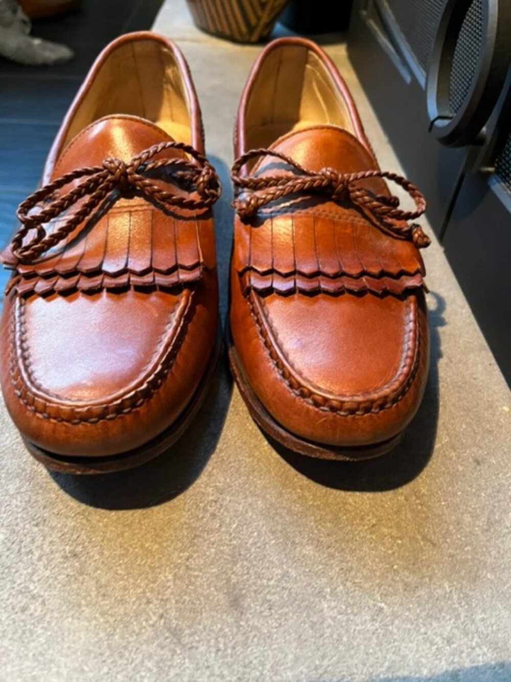 Allen Edmonds Kiltie Tassel Chestnut Brown Slip-on Loafer